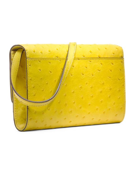 Gul læder clutch taske